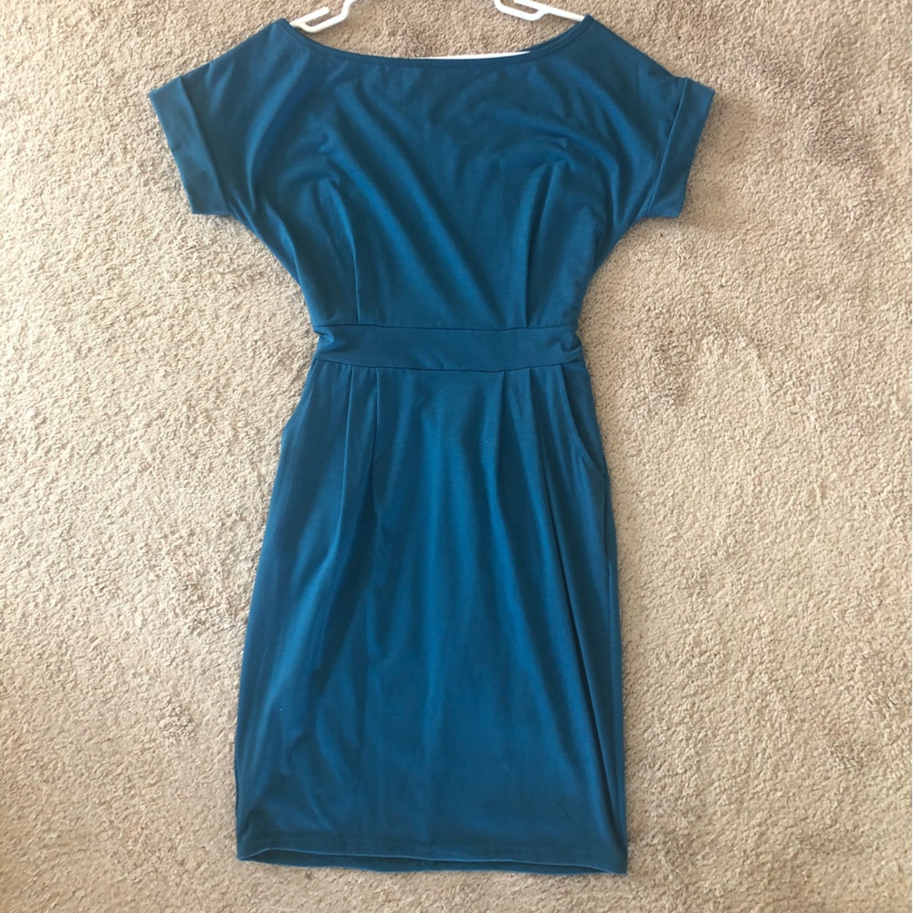 Boat Neck Dress with Pockets